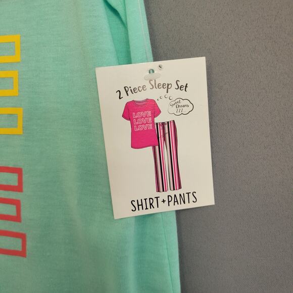 NEW Bobbie Brooks Pj Set Womens S Love Graphic Sleepwear Tee Lounge - Picture 2 of 15